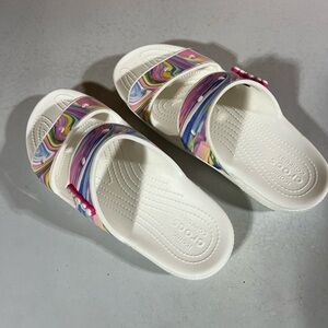 Crocs Multicolored Pastel Tie Dye  Sandals M8/W10